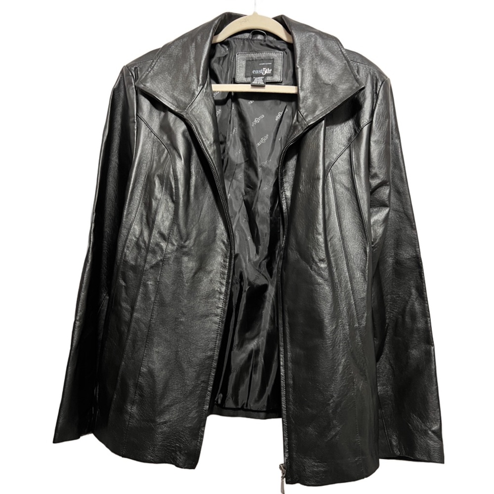 east5th Genuine Leather Coat | XL | Black